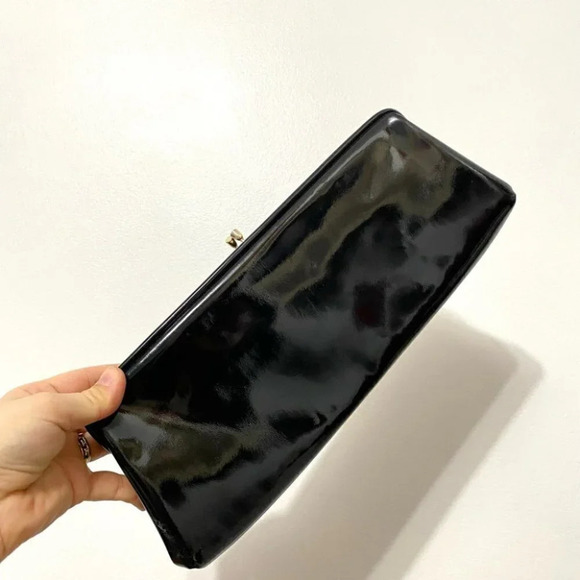 Vintage - Patent Leather Polkadot Clutch - Picture 1 of 6